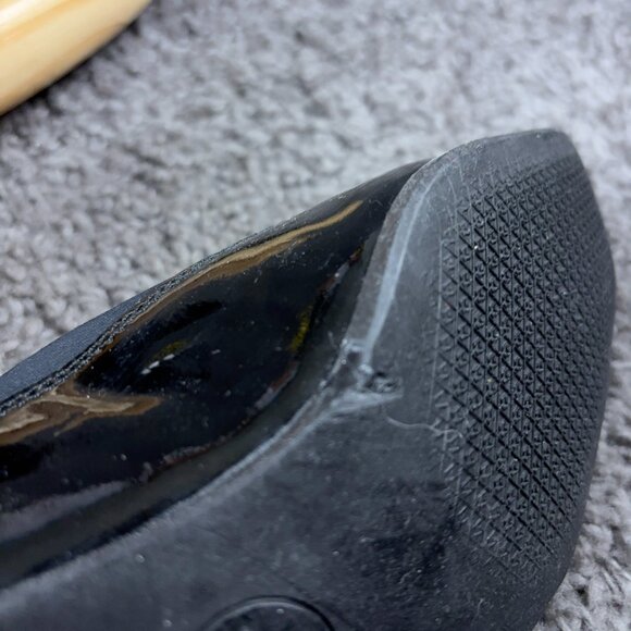 Mephisto Shoes Womens Sz 6.5 Black Patent Leather Slip On Heel Loafer Square Toe - Picture 11 of 11